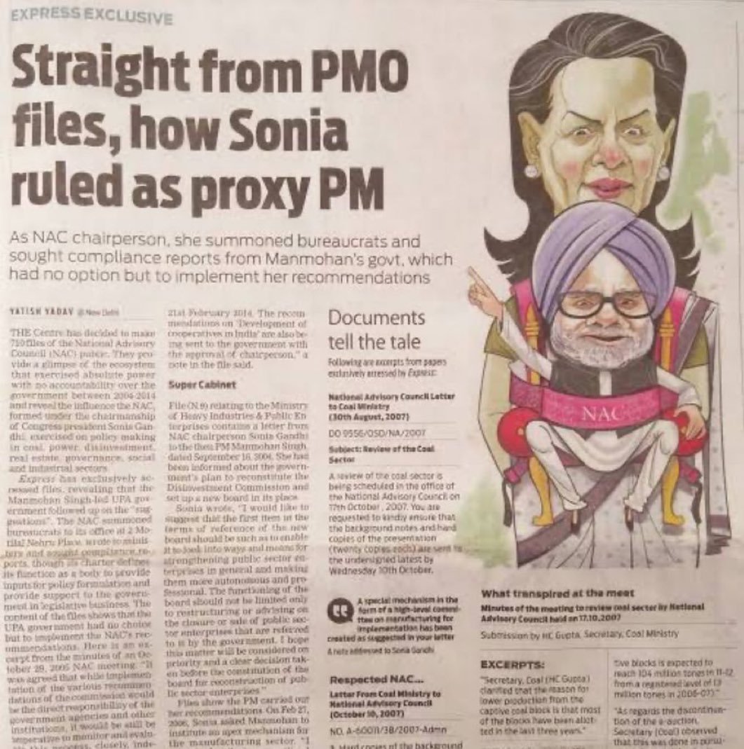 rishibagree's tweet photo. Another lie peddled to us was that Sonia Gandhi sacrificed power in 2004.

She became Super PM without accountability, with PMO files routed through her and the actual PM reduced to a rubber stamp.

That is what actual subversion of the Constitution looks like. https://t.co/a4hTvERk47