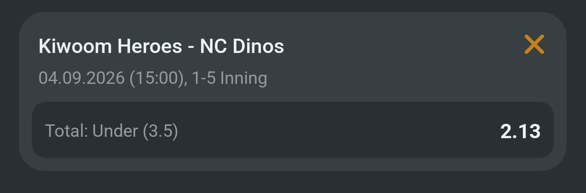 PitchLinee's tweet photo. Kiwoom Heroes - NC Dinos

First 5 under 3.5 and 4.5 
Those who want safe option take 4.5

#baseballpick #baseballtwitter https://t.co/q871dAuBE2