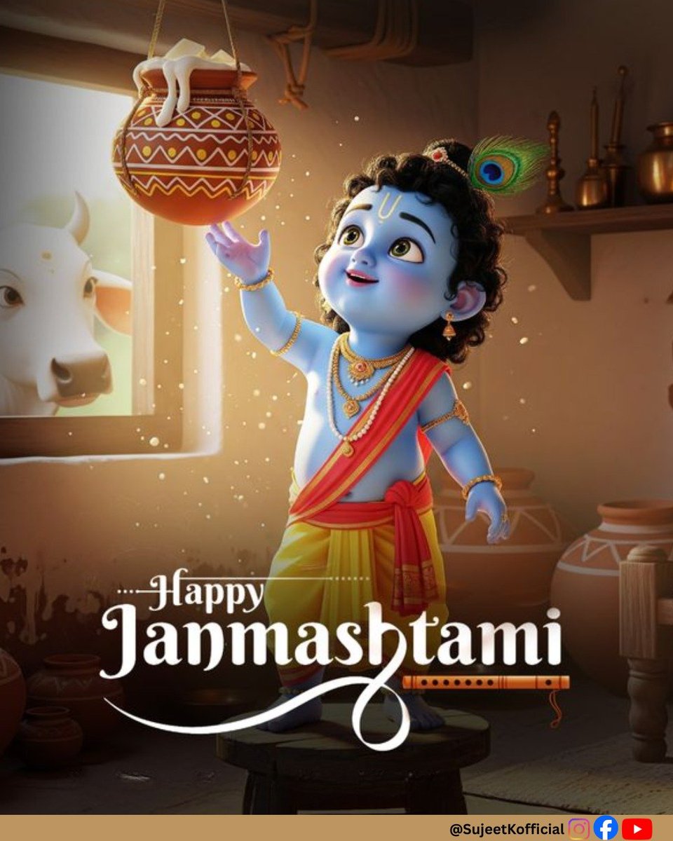 SujeetKOfficial's tweet photo. Warm wishes to everyone on the sacred occasion of Shri Krishna Janmashtami. May the wisdom and divine blessings of Lord Krishna guide us toward truth, harmony, and prosperity.

Jai Shri Krishna! https://t.co/CVjmPusHzh