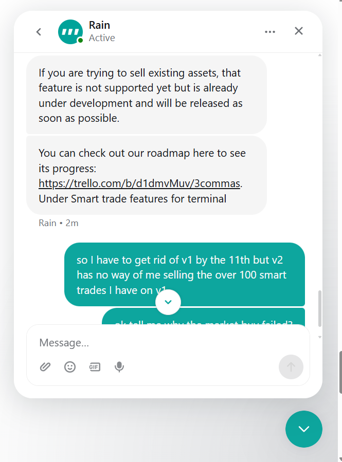 JDS1119's tweet photo. @3commas_io Can't trade existing assets. What the hell am I suppose to use this for when I am mostly a spot trader? This company is a joke. Remember when you sold lifetime subscriptions 2 years ago? And didn't want to honor them after a year. Now a year following that we have this trash https://t.co/neFGKrMekh