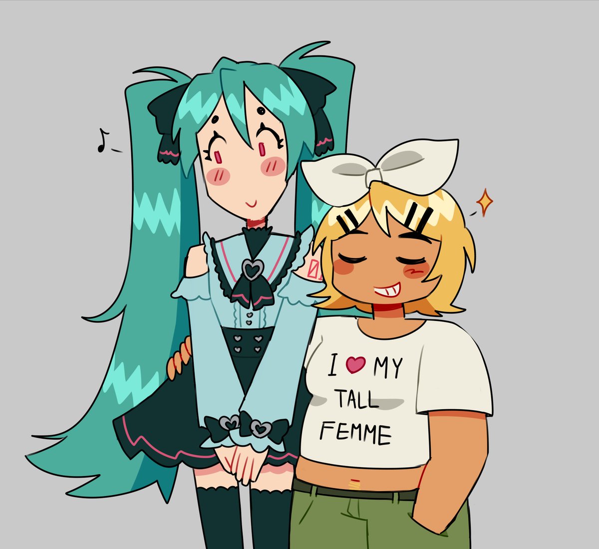 chocacherry07's tweet photo. my mikurin.......forever a lanky miku and chubby rin truther https://t.co/nFWUpzZ5rg