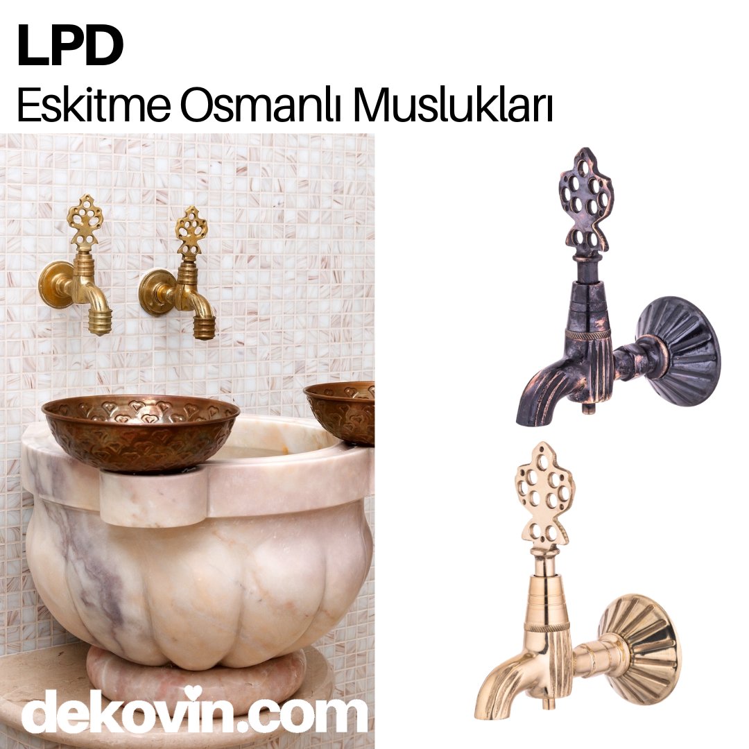 dekovincom's tweet photo. LPD (Lider Döküm Pres) markalı Antik Osmanlı Musluğu, özellikle hamamlar ve SPA tasarımları, bahçe çeşme kullanımlarında müşteriler tarafından tercih ediliyor. 3 farklı rengi mevcuttur.

#dekovincom #osmanlımusluğu #hamammusluğu #antikmusluk #musluk https://t.co/N7OJYhcZn0