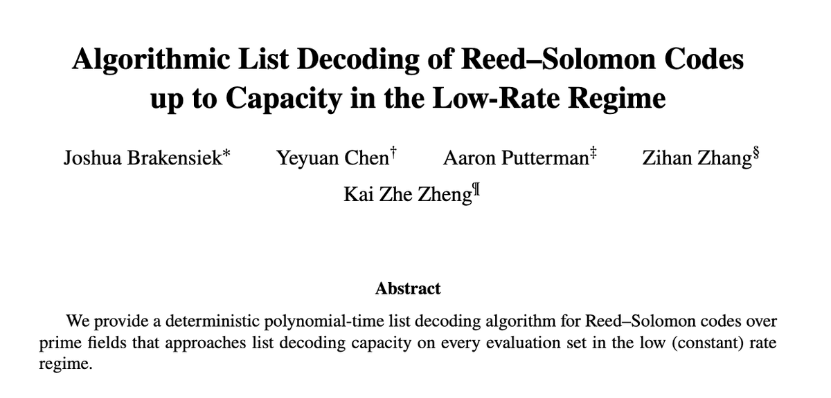 kaizhengcs's tweet photo. For anyone interested in following along: an AI-generated version of the proximity-gaps/MCA paper and a Lean proof of the list-decoding result are here:

https://t.co/7mZjQFxK9E

We’re also working on a Lean proof of the proximity-gaps result.

5/5 https://t.co/ht0aVvenBa