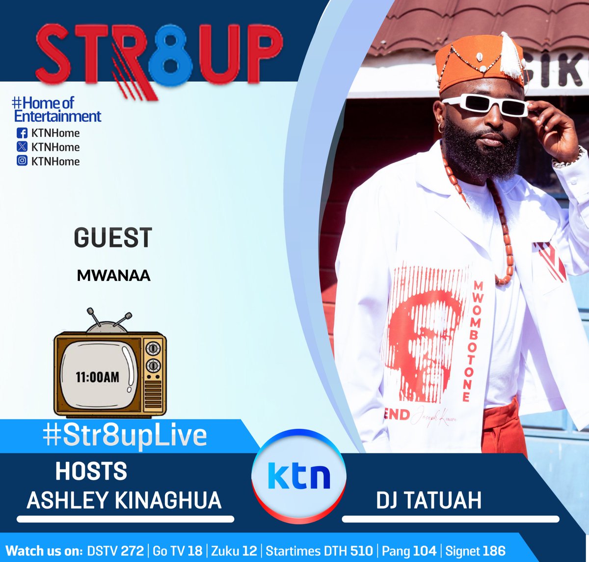ktnhome_'s tweet photo. If it's a Saraday, its time for #Str8upLive & the tag team will be up place for #Str8upLiveπ―π₯ππ€
@ashleykinaghua, @djtatuah @ksankenya @_trickstar_visuals
And that's not all! Our line up is super-lit: @mwanaa_ @hoodboyz @ssadi_ssadi @kalesto_muziq_ke
#DanceToTheBeat #LiveShow #music
Producer @wainainagram