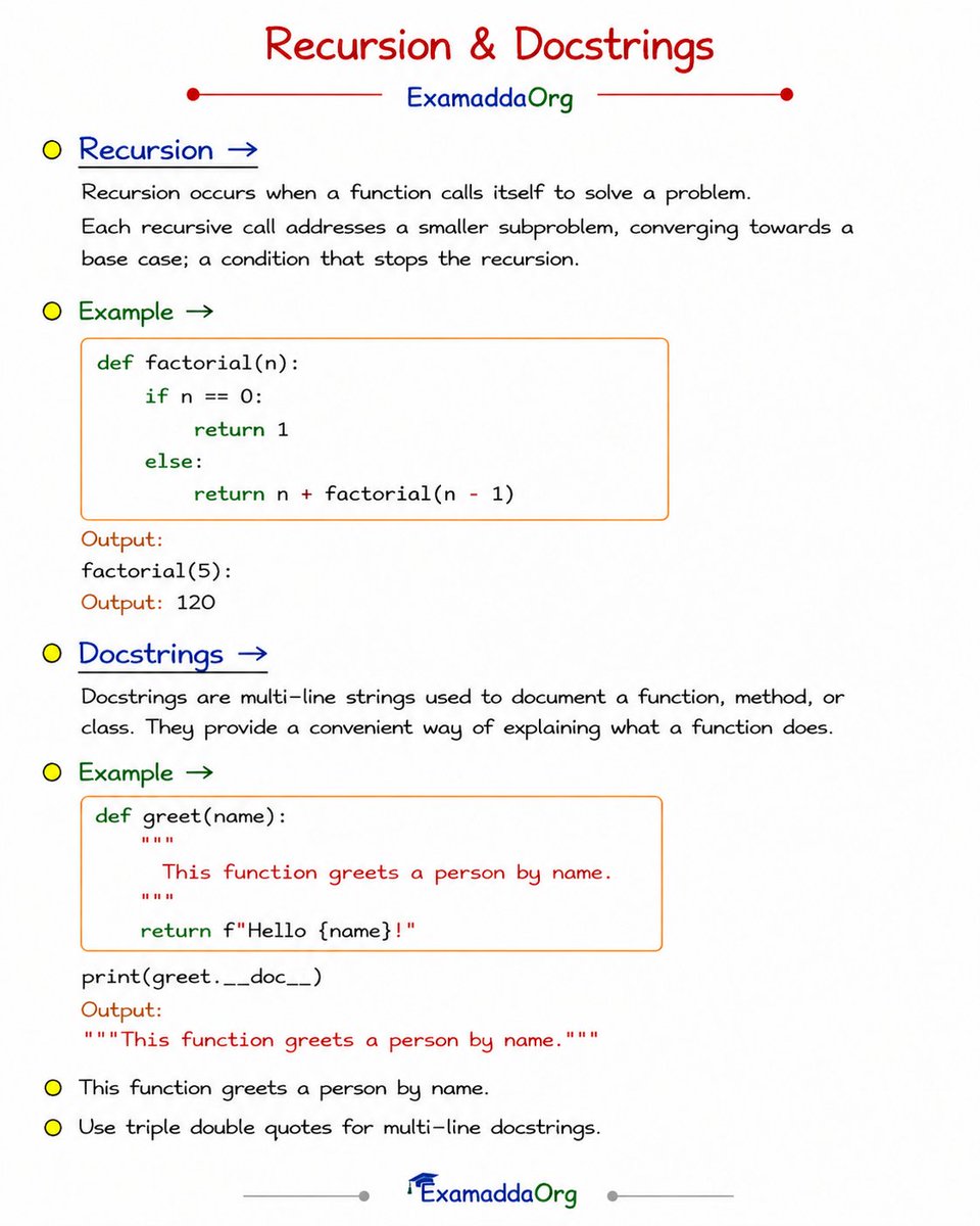 examaddaorg's tweet photo. Chapter 12 of Python Notes Here 

👉Follow @examaddaorg for more notes 

👉Stay tuned for CHAPTER 13 

#Python #PythonNotes #Examadda #techexamadda #Examaddaorg https://t.co/rNtBKGpqxi