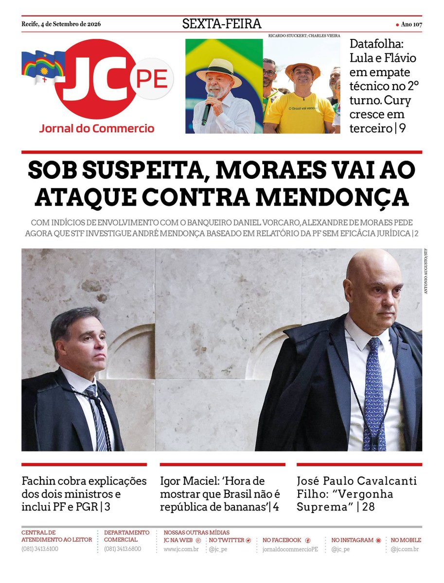 jc_pe's tweet photo. #jc_pe Confira as notícias desta sexta-feira (04). #Capa #JC #jornaldocommercio
https://t.co/IHUqPT3Dju
digital https://t.co/kHvl7WMIDM
