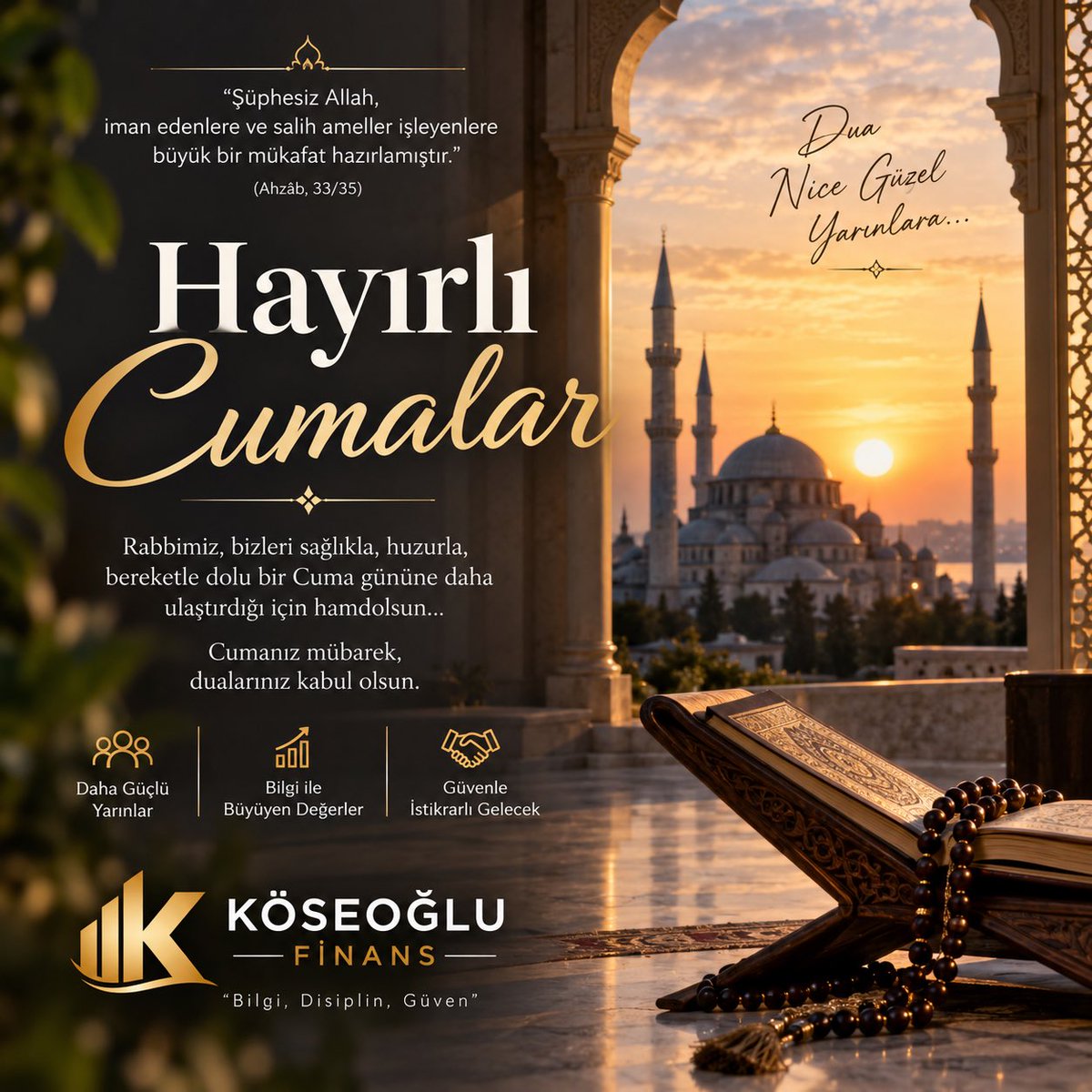 finanskoseoglu's tweet photo. Cumanın hayrı bereketi üzerimize olsun inşallah. Hayırlı cumalar https://t.co/6m2SXjVRXy
