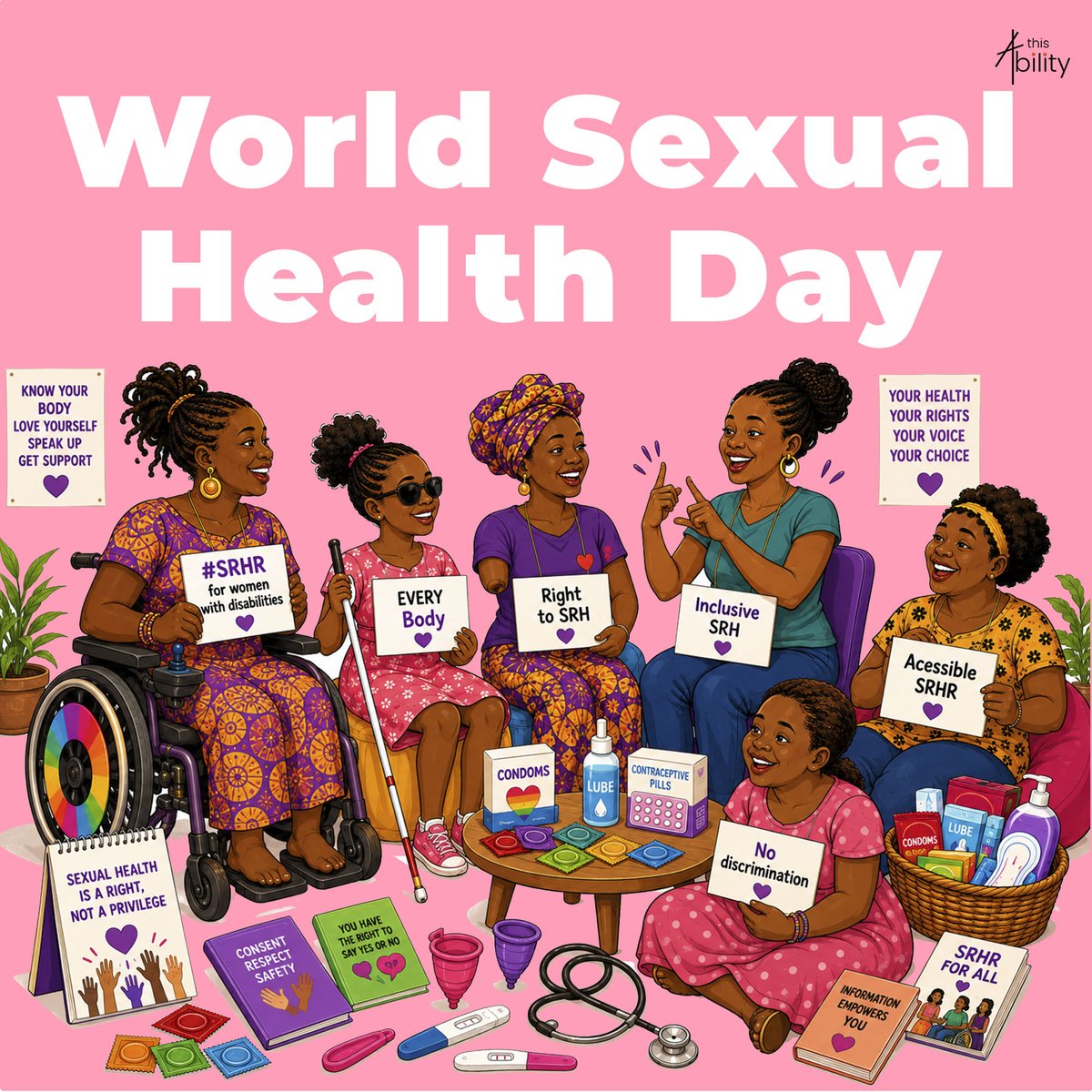 this_ability_ke's tweet photo. Today is #WorldSexualHealthDay and we are creating space for honest conversations on the #SRHR of #women and #girls with #disabilities.

Join us through #AskMamaSiri as we challenge myths, share information, and speak about consent, accessible healthcare, bodily autonomy, safety, and dignity.

📅 Today
📍 Live on X Space @this_ability_ke
🔒 Send your questions via WhatsApp: +254 748 263763

#EveryBody #EveryVoiceEveryRight #A11y