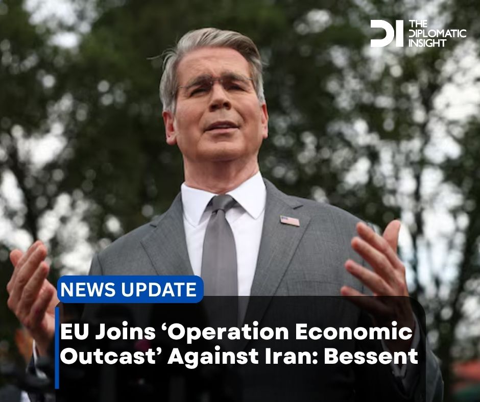 DiplomaticIns's tweet photo. The European Union has officially joined the United States’ economic pressure campaign against Iran, dubbed “Operation Economic Outcast,” US Treasury Secretary Scott Bessent said.

https://t.co/5ZJc88pi6r

#Europeanunion #Unitedstates #Economic #thediplomaticinsight https://t.co/UF2rzxmguZ