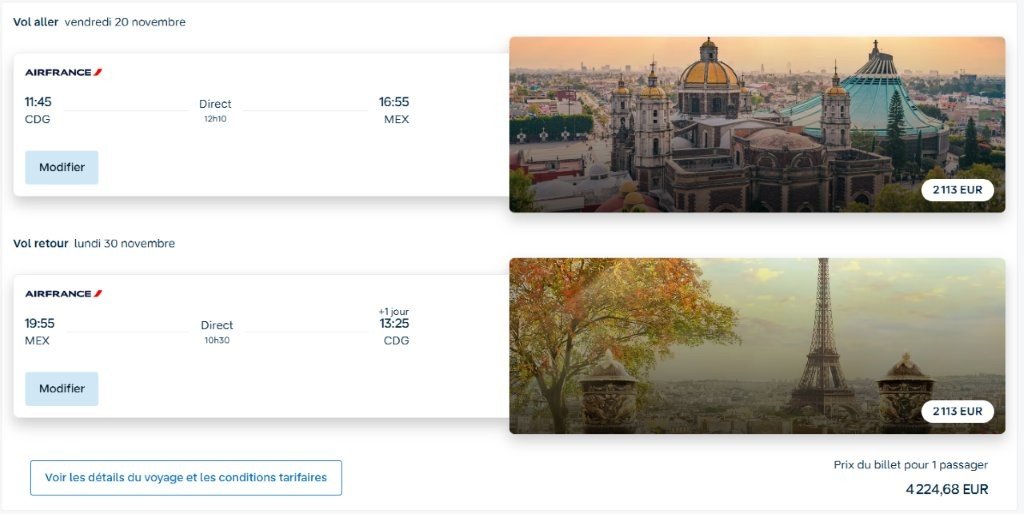 ChasseurMiles's tweet photo. ✈️ 90 000 Miles + 879,68 € ou 4 224,68 € en tarif classique ?

Un aller-retour Paris 🇫🇷 → Mexico 🇲🇽 en vol direct avec Air France.

💳 Tarif normal : 4 224,68 €
🎯 Billet prime : 90 000 Miles + 879,68 €

👉 3 345 € d’économie en utilisant ses Miles.

Soit environ 3,72 centimes par Mile de valeur obtenue. 🔥

C’est exactement pour ça qu’on collectionne les Miles. ��✈️