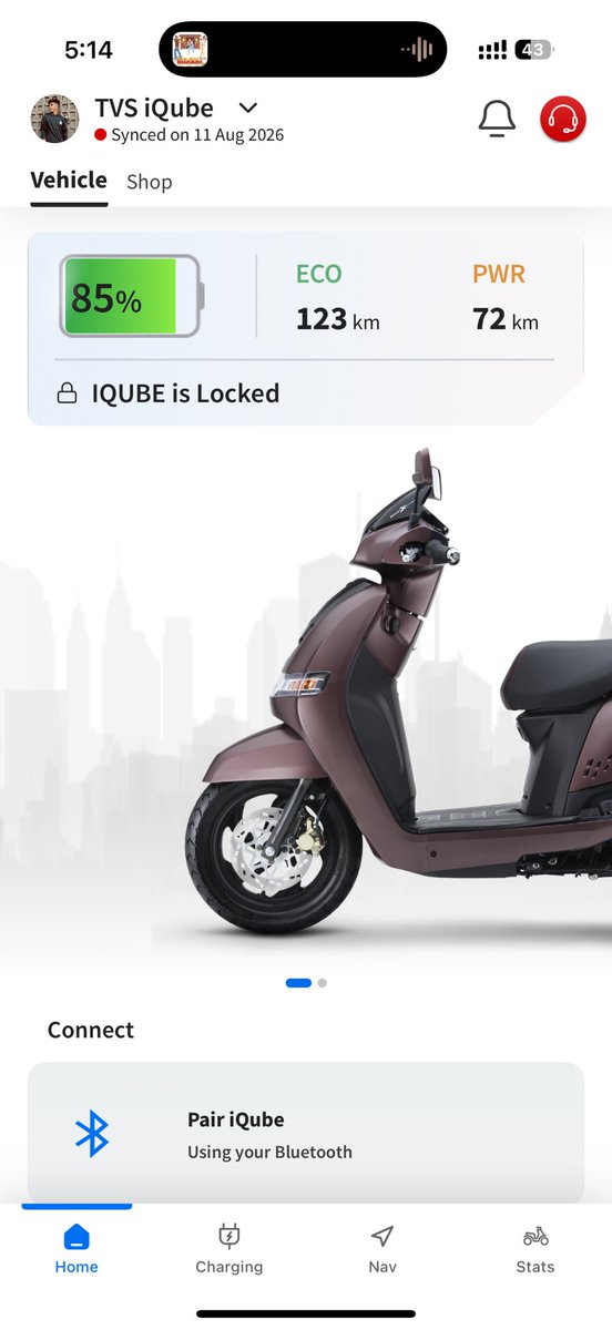 Aayush742695431's tweet photo. @tvsmotorcompany @tvsiqube purchased a new iQube S,  but the TVS Connect app is not syncing . It worked only for a night and then stopped updating the scooter’s live location and data. Even after riding 20 days, the app continues to show “Synced 11august .”
RJ43SH5753 https://t.co/Z92bRORn9o