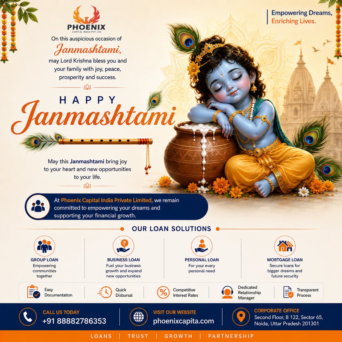 PhoenixCapita's tweet photo. 🦚💙 राधे राधे! जय श्री कृष्ण! 💙🦚

✨ श्री कृष्ण जन्माष्टमी की हार्दिक शुभकामनाएँ! ✨

May Lord Krishna bless us with peace, wisdom, happiness &amp; prosperity. 🙏💙

Happy Janmashtami!

#Janmashtami #JaiShreeKrishna #Krishna #PhoenixCapitalIndia https://t.co/3EYYZ1Ahso