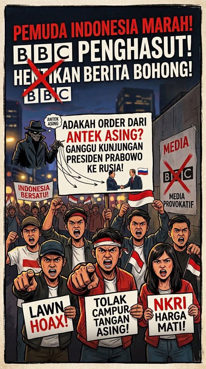MuhammadIl73906's tweet photo. Pemuda pemudi Indonesia marah! BBC penghasut! Boikot BBC https://t.co/7tqkD9Fv3h