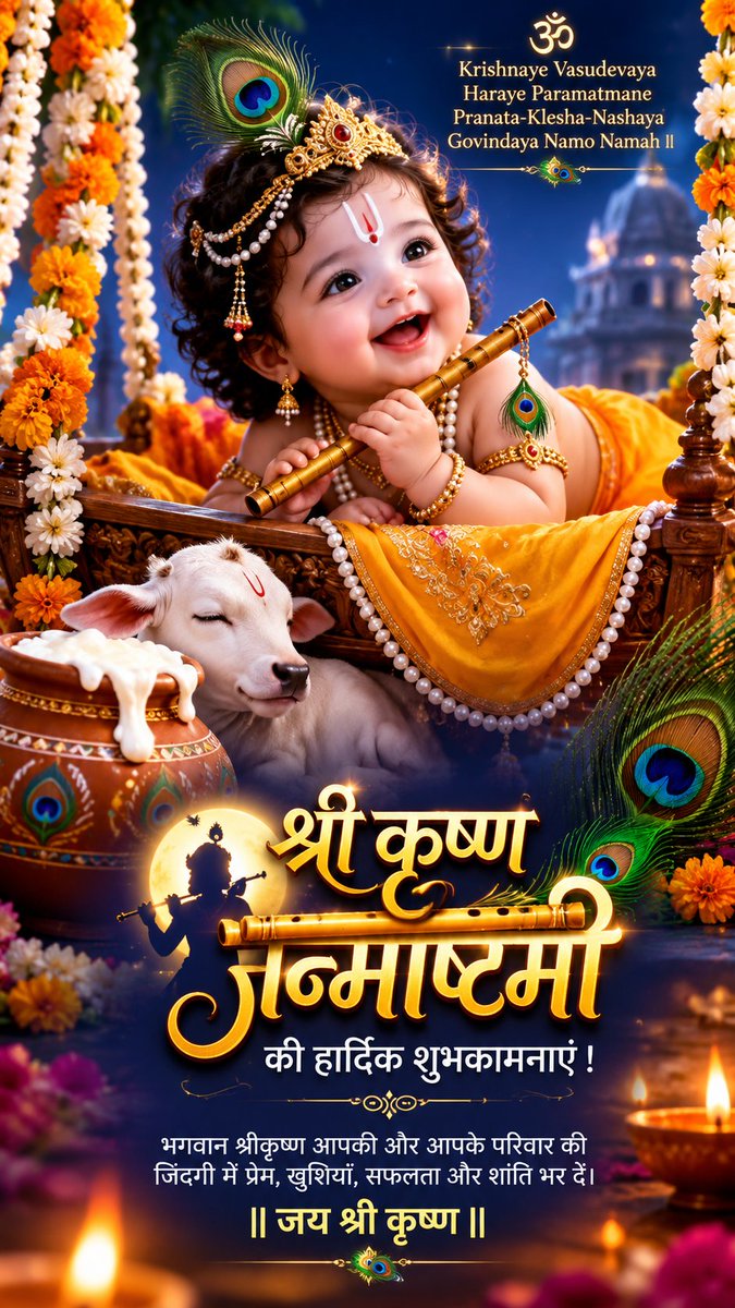 imravi_b's tweet photo. श्री कृष्ण जन्माष्टमी पर सभी भक्तों को हार्दिक शुभकामनाएं।
#krishnajanamastami https://t.co/1HOJME4sA6