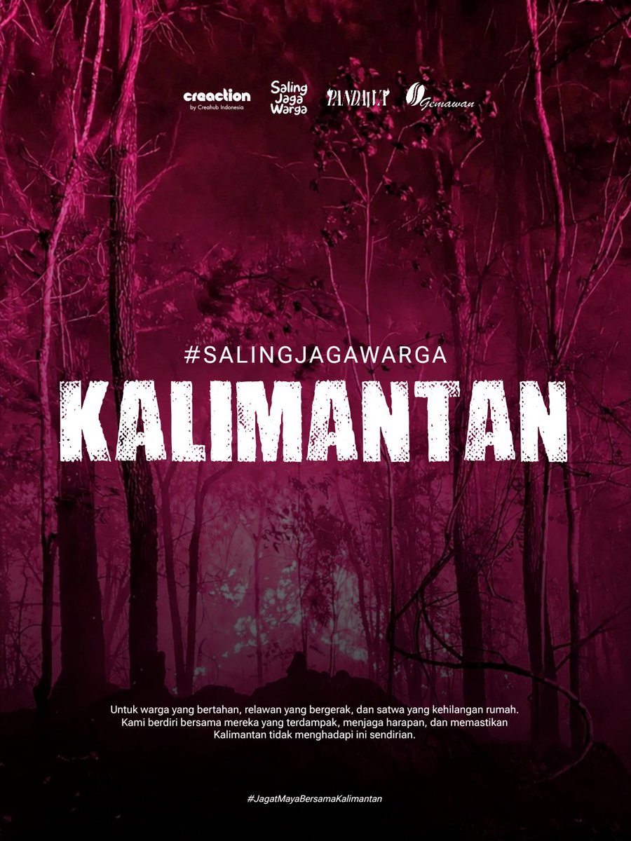 SalingJagaWarga's tweet photo. Kalimantan, 
Kami datang membawa lebih dari sekadar bantuan. 
Donasi telah terkumpul untuk mendukung respons kemanusiaan dan lingkungan di Kalimantan Barat.

Dana ini dikumpulkan dari banyak tangan.. teman2 Pandavva, Pandavvarna, charity stream, karya & art raffle, jejaring sosial kemanusiaan Creaction, serta warga yang memilih untuk ikut bergerak. 

Terima kasih banyak.

Teman2 dari jaringan kami di Kalimantan juga sudah lebih dulu bergerak di lapangan. Mereka yang membantu melihat kondisi secara langsung, memetakan kebutuhan, dan memastikan kami punya pijakan sebelum turun.

Saat ini kami sedang menyiapkan keberangkatan, koordinasi, logistik, dan safety. Kondisi karhutla dan asap juga membuat akses serta penerbangan perlu diperhitungkan.
Kami akan berangkat ketika semua sudah memungkinkan dan aman.
Bantuan yang dibawa pun akan mengikuti kebutuhan yang terverifikasi di lapangan.

Fokus kami adalah warga, relawan yang berjibaku, dan juga satwa yang terdampak.
Setiap pembaruan terkait respons ini akan kami sampaikan secara terbuka melalui https://t.co/YD33DcwhQ2

Terima kasih sudah ikut menjaga amanah ini.
Kami akan bawa kepercayaan kalian ke Kalimantan.

#SalingJagaWarga #Kalimantan