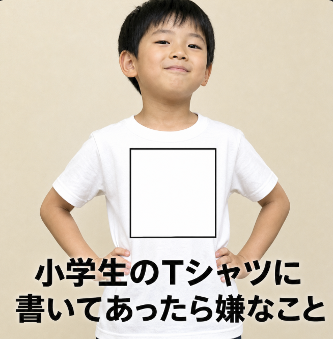 Ogiribot's tweet photo. 【お題】
小学生のTシャツに書いてあったら嫌なこと https://t.co/Y6DTD1rP9g