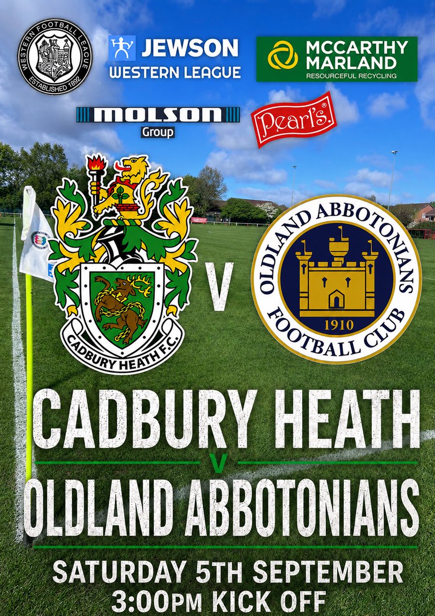 CadburyHeathFC's tweet photo. Tomorrow The Heath welcome @oldlandafc to the @MCM_Recycling ground.
@_WesternLeague_ DIv1 
3:00pm kick off 
Adults £7
Concessions £5
Under 16’s free https://t.co/CaQEEg1VAw