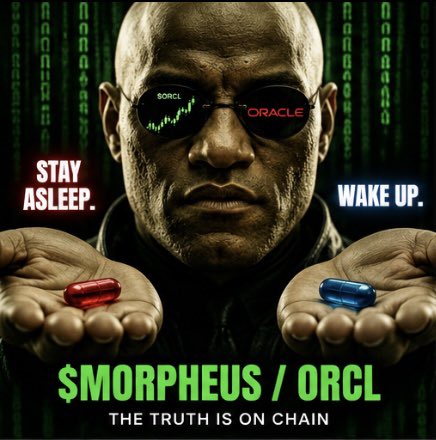 MORPHEUS_ORACLE's tweet photo. @OnlyLJC What if I told you Oracle has been a memecoin this whole time? Meet $MORPHEUS and let’s escape the Matrix 

0x83BB675Ad517073d3A459AD749b53ab040591e18 https://t.co/24AXhgcgjE
