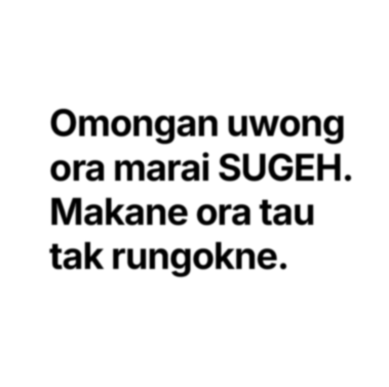 jawafess's tweet photo. Masio ora seterang  liyane, sak orane aku wes berusaha semampuku

#quotejowo https://t.co/3uZwsONN9k