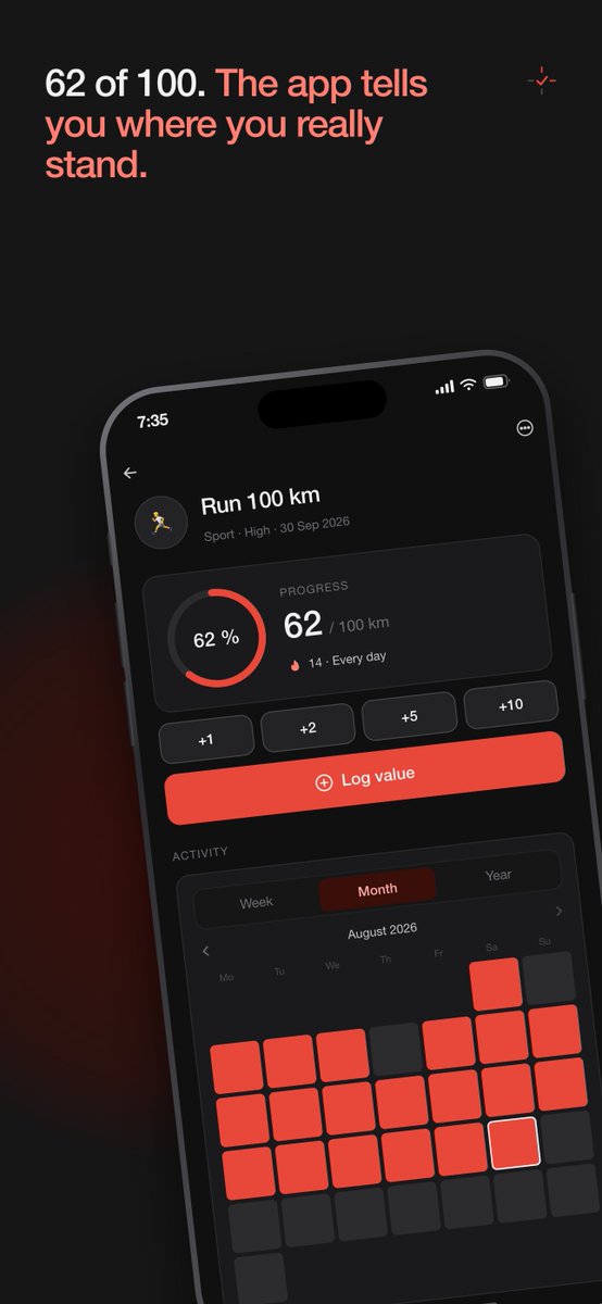 hrobecek's tweet photo. I’d never built an iOS app before. I also wanted a better way to track my goals — so I built one.

Goals is live on App Store today 🚀  

Real numbers, not just checkmarks. Everything stays on your phone. Widgets that aren’t an afterthought.  

Feedback very welcome 🙏 https://t.co/EQFQCIhlla