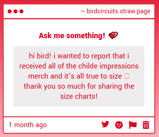 birdcircuits's tweet photo. omg i missed this somehow!!! but i'm so glad to hear that anon!!! enjoy the taru goodies 🥰🥰

i haven't gotten mine yet unfortunately due to the relocation messing up my shipping schedule 😭😭😭 (also some of the items arent shipped out yet wtf hyv get on this)

#birds_strawmsg https://t.co/yEPVxPqKrm