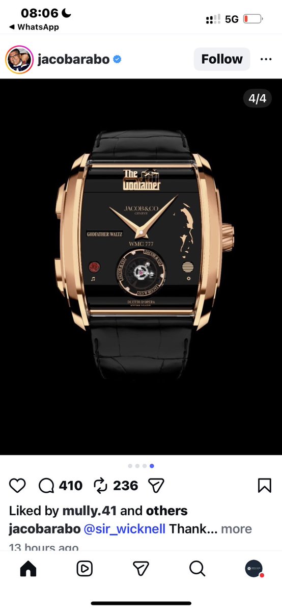 Ndi_Muvenda_'s tweet photo. Congratulations Zimbabwean businessman Sir Wicknell Chivayo on receiving the world's FIRST Jacob &amp; Co. Godfather II watch, worth $660k (R10.8m), custom engraved WMC 777. Gifted directly by Jacob Arabo ahead of its official launch in October. https://t.co/gpeNMcZI7r