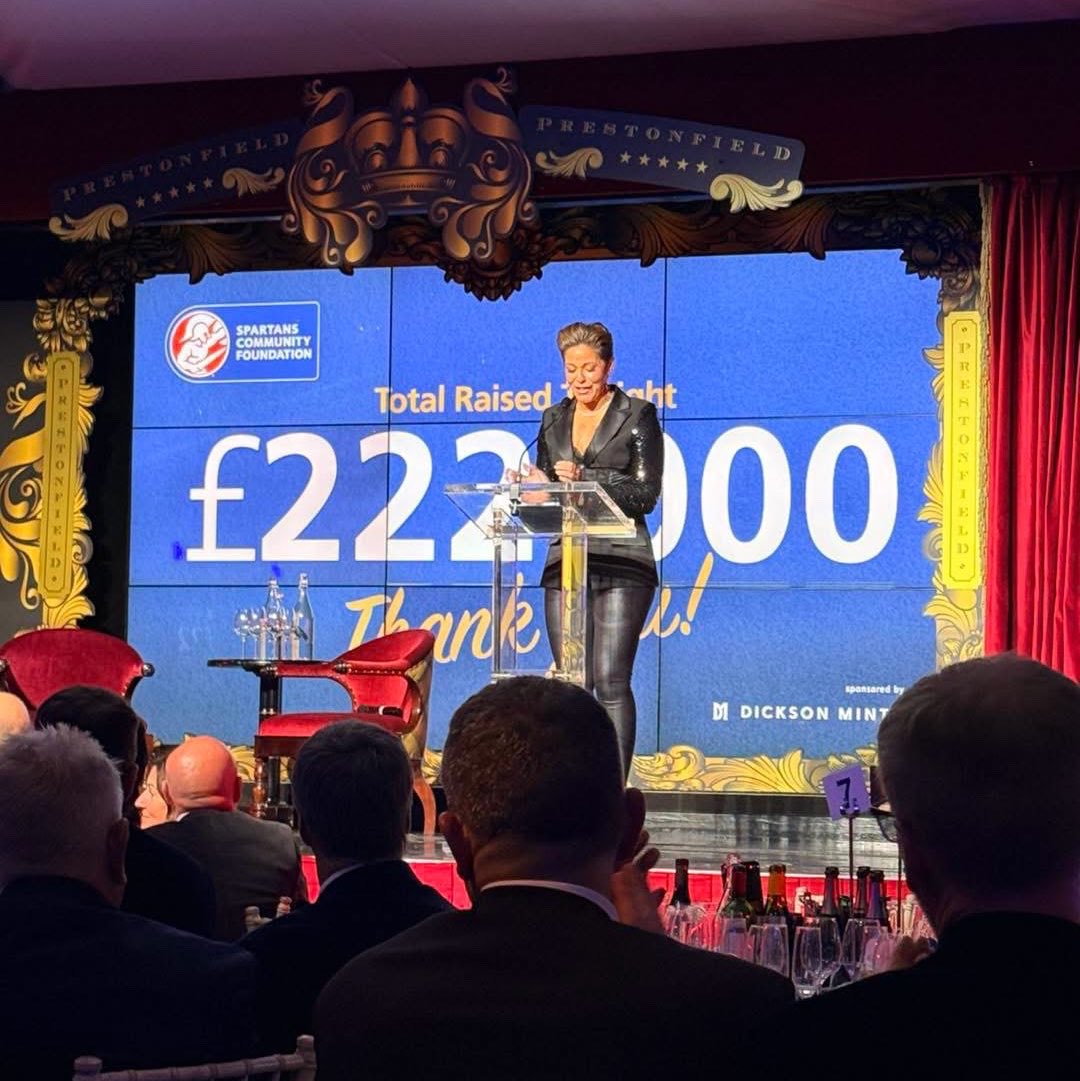 Spartans_CF's tweet photo. Wow ๐คฉ
A truly incredible amount raised at our annual dinner last night ๐ We are bowled over by everyoneโs generosity and hard work ๐ซถ๐ป
THANK YOU ๐
#HereforGood https://t.co/EE3korqJE9
