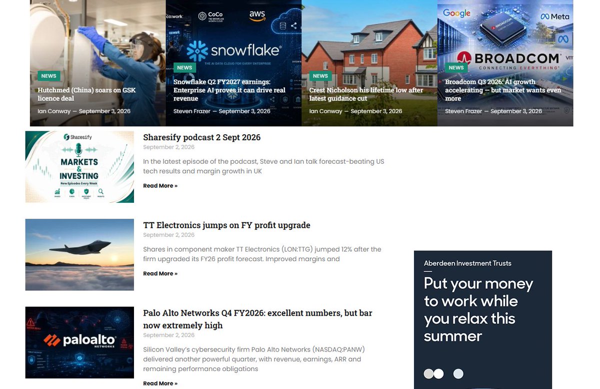 Sharesify's tweet photo. UK companies in the news:

#AVCT #BANK #BRST #CORA #FXPO #MFX #VCP

Head to https://t.co/ijnjFzsAnD for news, views and analysis https://t.co/iJmNIZ040X