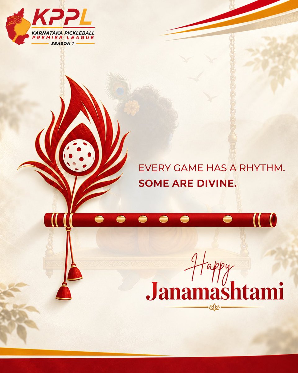 KPPLeague_'s tweet photo. This Janmashtami, celebrating the spirit of play, devotion, and the divine rhythm that brings us together.

Happy Janmashtami from KPPL! ❤️

#KPPL #KarnatakaPickleballPremierLeague #HappyJanmashtami #KPPL2026 https://t.co/NYKc4i5lBP