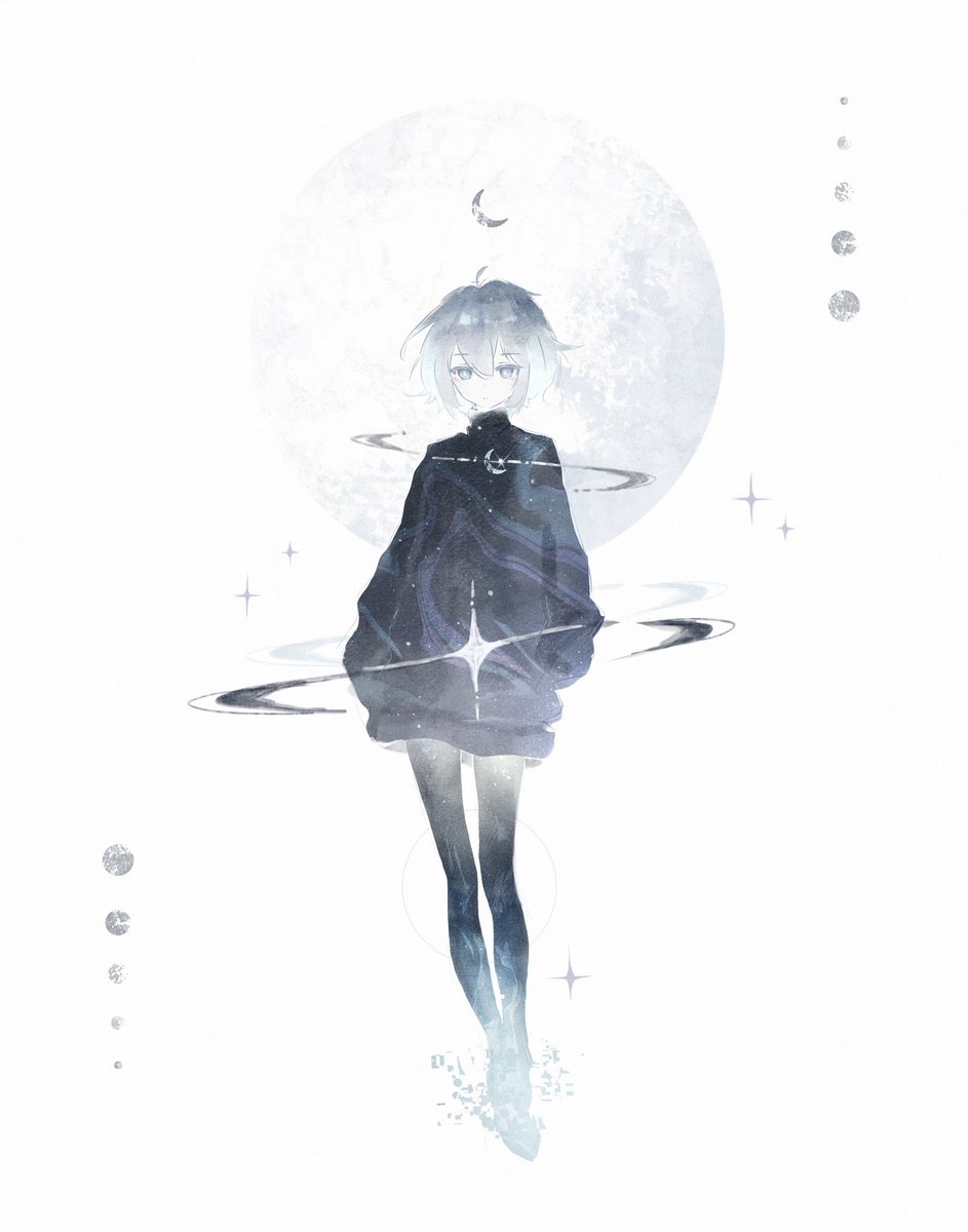 Azxoduz_'s tweet photo. Galaxy, moon &amp; stars #oc https://t.co/TPEXX581iQ