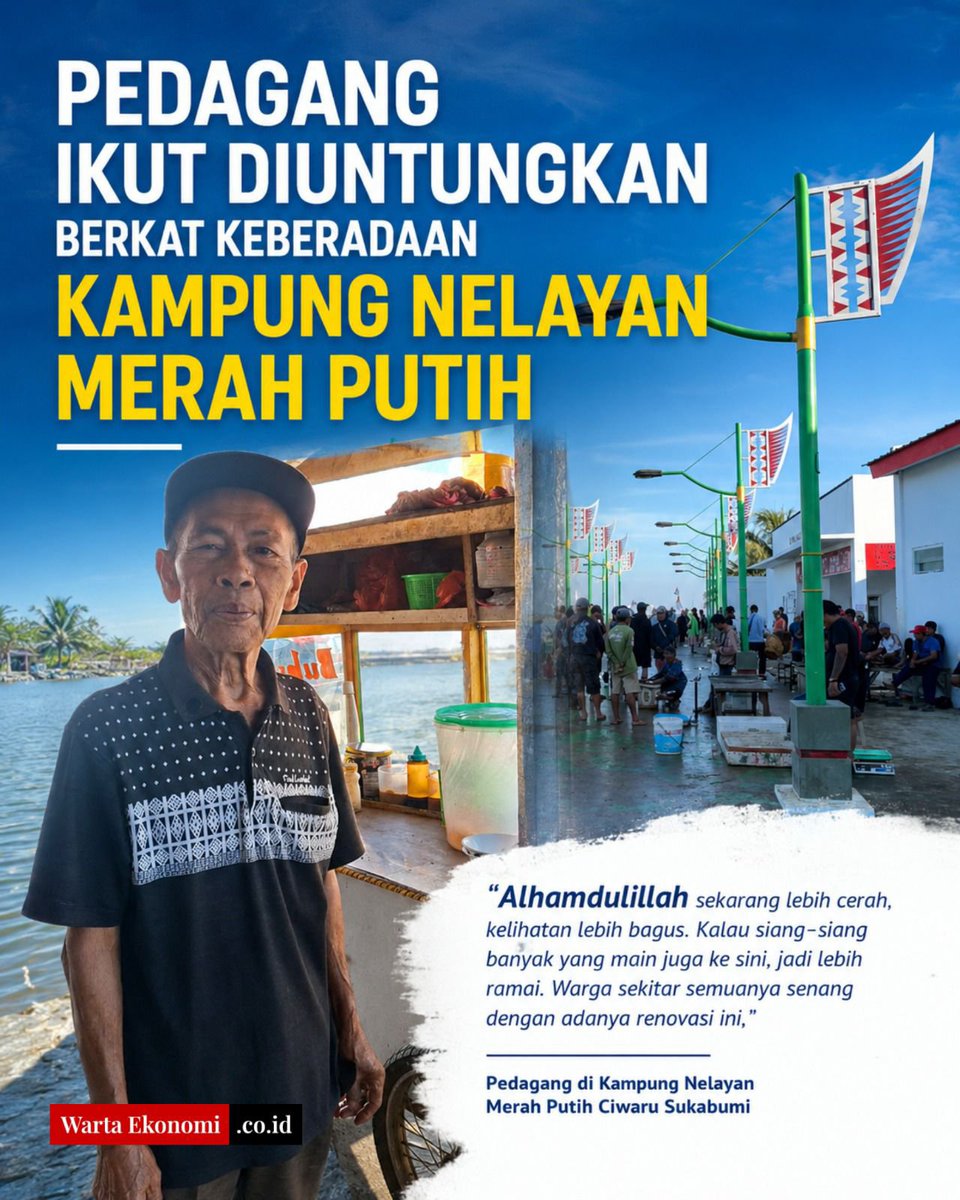 vanarfangq's tweet photo. Ketika fasilitas semakin baik dan peluang ekonomi semakin terbuka, nelayan punya kesempatan untuk berkembang lebih jauh. Itulah harapan dari Kampung Nelayan Merah Putih. #NelayanNaikKelas https://t.co/WayCeLzjOk