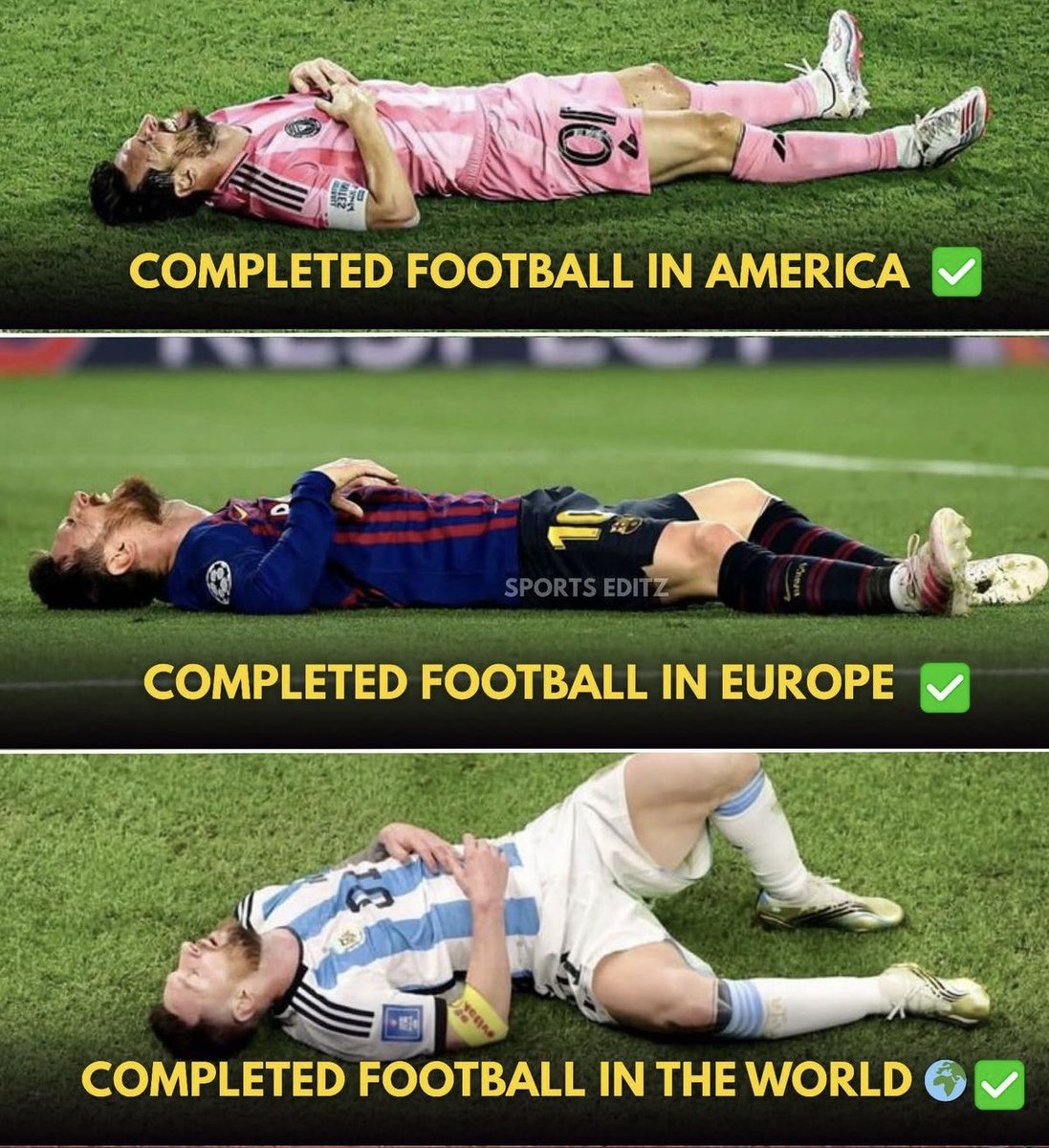 t00la244's tweet photo. 📊🚨 Leo Messi is the only player who COMPLETED Football in (3) Different Leagues. 🤯🐐 https://t.co/rPLSGbwBee