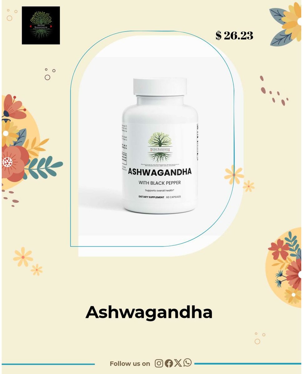 EllynLisiecki's tweet photo. Feeling overwhelmed? Take a breather with our premium Ashwagandha. This adaptogenic powerhouse supports stress relief, focus, relaxation, and overall wellness. At just $26. 23, embrace a little more peace—you deserve it. https://t.co/DYtq4y0kjs