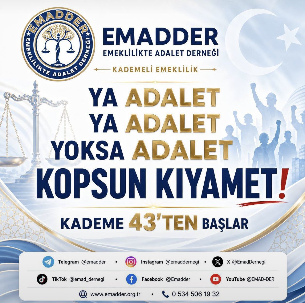 TubiEmad's tweet photo. Kimse bizden sabır nutukları dinlememizi beklemesin.

Sabır taşını çoktan çatlattınız.

Görmezden gelenler bilsin:
Bu hak verilene kadar susmayacağız.

Çünkü;

Kademe haktır. 

Hak da söke söke alınır.

@EmadDernegi
Kademeli Emeklilik
#GündemimizKademe https://t.co/6BuaE54lxY