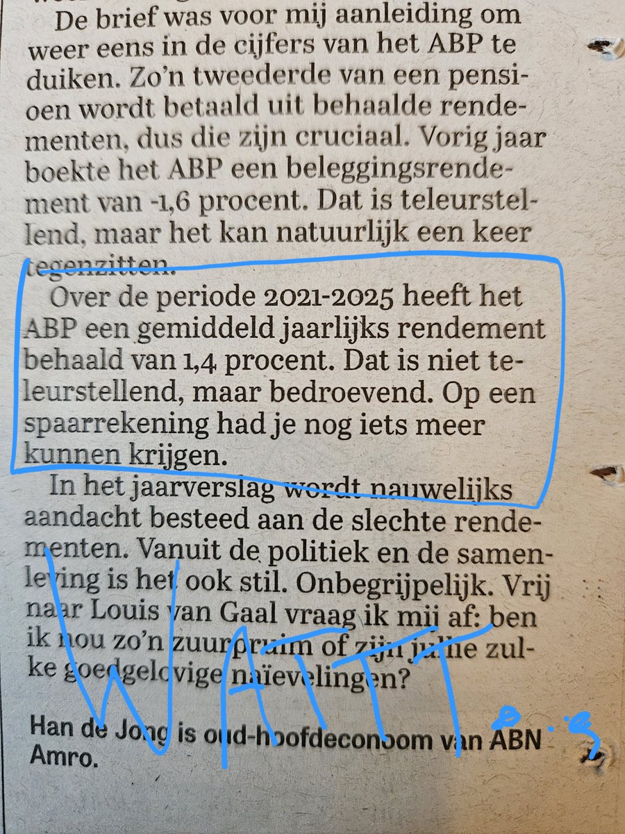 AlbertJellema's tweet photo. Bedroevend....Kan toch niet dit...neem een abo op @ProBeleggen en kopieer de marktneutrale ETF portefeuille...beleggingteam kun je decimeren...KISS....keep it simple stupid #abp https://t.co/loCH7moM8p