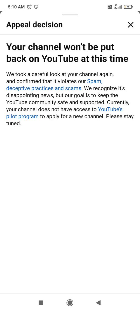 flexycrafthlow's tweet photo. X

Dear YouTube Team,@TeamYouTube
@YouTubeIndia
I am appealing the termination of my channel Flexy Craft due to a suspended account. I acknowledge the violation, take full responsibility, and have addressed the issue promptly Sincerely, [Sumit Bisht]

[Flexycraft] https://t.co/7dDUddOCXw