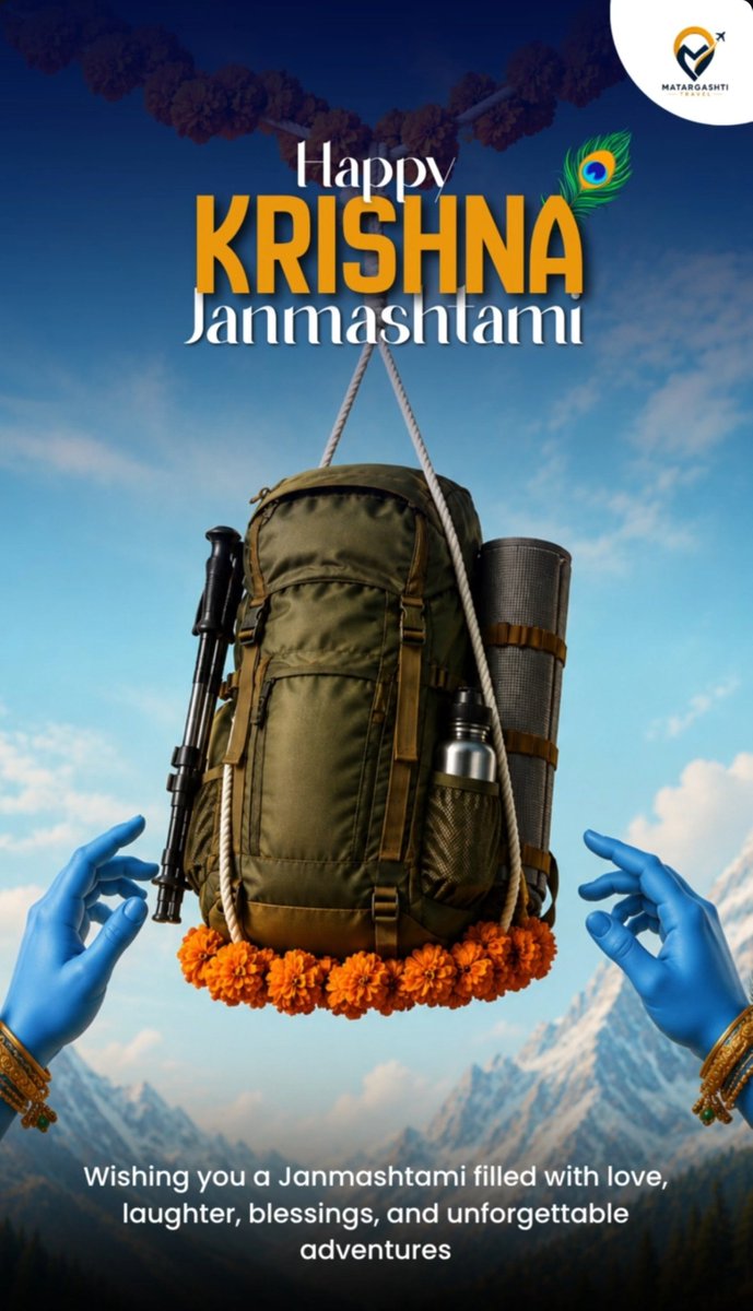 matargashtiii's tweet photo. Happy Krishna Janmashtami! 🪈✨
#HappyJanmashtami #KrishnaJanmashtami #Matargashti #TravelWithMatargashti #MountainVibes #AdventureAwaits https://t.co/KOTD017Gzu