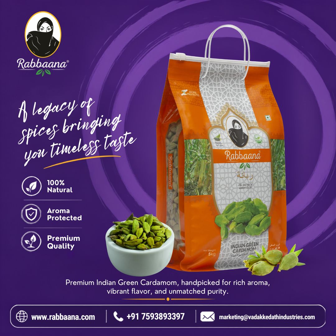 rabbaana's tweet photo. A legacy of spices, bringing you timeless taste. 🌿✨
Discover Rabbaana Premium Indian Green Cardamom — handpicked for rich aroma, vibrant flavor &amp; unmatched purity.
🌐 https://t.co/E2kDal457O | 📞 +91 7593893397

#Rabbaana #GreenCardamom #IndianSpices #Elaichi https://t.co/rgWdDaWK8r