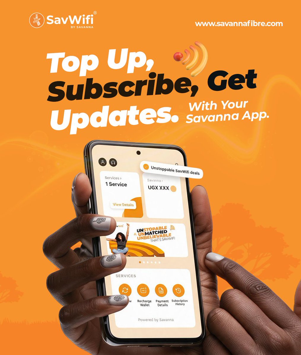 savanna_ug's tweet photo. Stay connected and stay in control with the Savanna App.
Download the app today and access your services with ease, anytime, anywhere.

#Savanna #ConnectingMoments https://t.co/uXIPuNKpI4