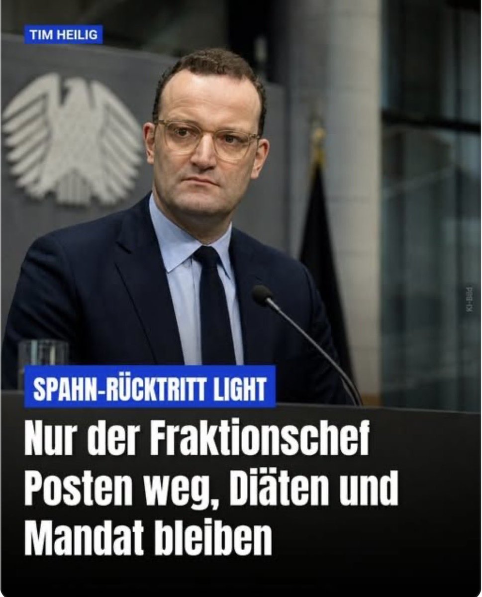 RolandFaude's tweet photo. Guten Morgen , auch heute muss man es wieder klar sagen, Problematisch halte ich, wenn der unbeliebteste Typ Deutschlands (Spahn) noch im Bundestag  sein kann und nun im Haushaltsausschuss sitzt , der ca. 12 Milliarden Steuerschaden verursacht hat, schon 90 Millionnen Anwaltskosten verschlungen hat und täglich die Bürger eine Million € Zinsen kostet. Spahn gehört ohne Wenn und Aber endlich vor einen Untersuchungsausschuss und es ist beschämend ihn noch zu hören mit seinen Nebelkerzen der Ablenkung 😌