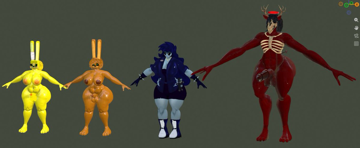 Amero_NSFW_Alt's tweet photo. U knwo what, have my oc's models, here you go the mega folder where I upload them, I'll add my stuff there with the time so no need to add more posts in a future, it includes for now Amerette, Mary, Carmen and Eram (her's dad) https://t.co/669e4rV4sK https://t.co/vEGEwcJ8hm