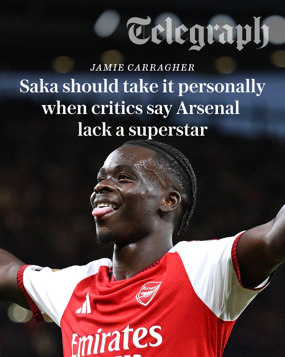 TeleFootball's tweet photo. “Criticism that Arsenal lack a superstar in and around the penalty area should be taken as a slight by Bukayo Saka given what he has done for his club.”

@Carra23 urges the winger to use his limited World Cup minutes as motivation and rise to the challenge laid down by mentor Thierry Henry ⬇️

https://t.co/Cl32KadVch