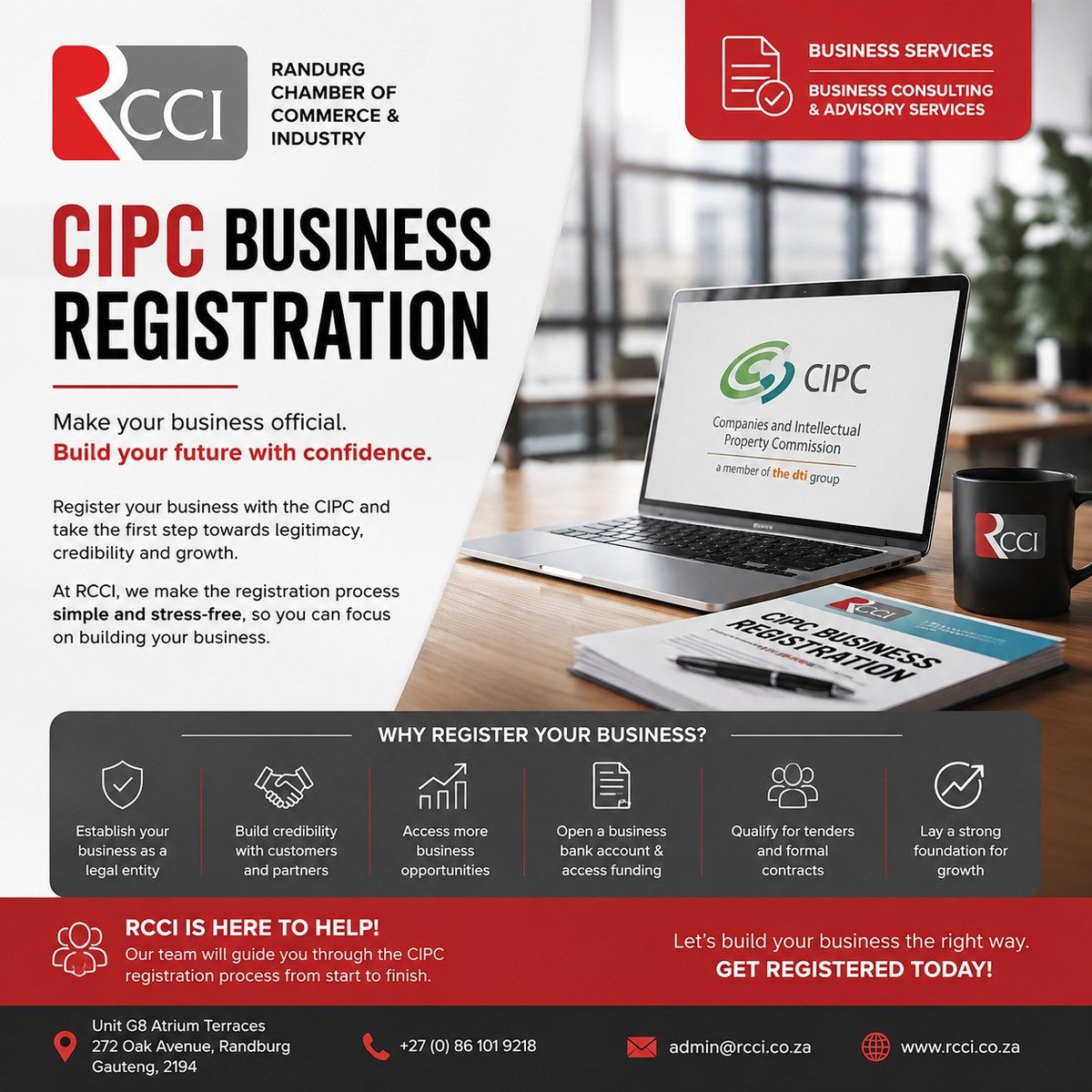 RandburgChamber's tweet photo. Dear Entrepreneur,

Let's start looking at some of the services the #RCCI can assist with.

We are here to help.
#BusinessTips #BusinessNews #businessToday #Entrepreneur #BUSINESSES https://t.co/TMr2UyTXi7