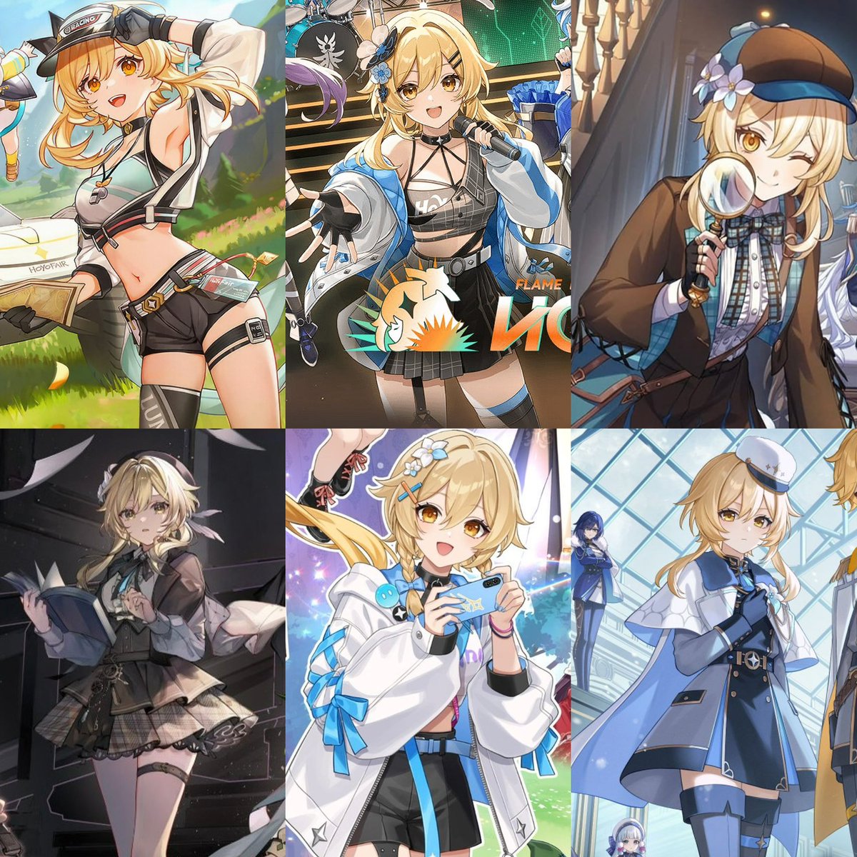 Genshin_Forever's tweet photo. I love how many cool outfits Lumine has at HoyoFair.

She looks so cute in every outfit https://t.co/HMUDxmt73r