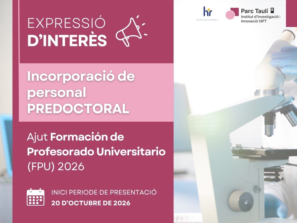 I3ptT's tweet photo. Vols iniciar la teva carrera investigadora i fer el doctorat en un dels nostres grups de recerca?

Informa't sobre com presentar la teva sol·licitud d'incorporació de personal predoc a través d'un ajut "Formación de Profesorado Universitario (FPU) 2026"

ℹ️https://t.co/eygmQJn2G9 https://t.co/DaxiAYdnlD