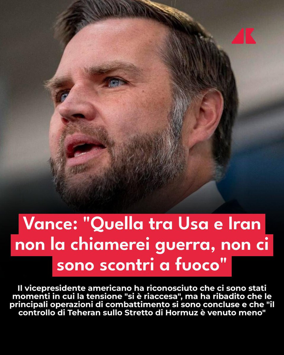 Adnkronos's tweet photo. "Il mio consiglio agli iraniani è di smetterla di comportarsi da pazzi e di smettere di sparare contro le navi commerciali". https://t.co/PUv1e9K3ph
