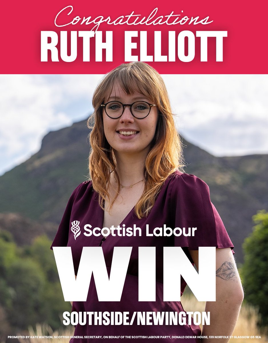 ScottishLabour's tweet photo. Congratulations to Ruth Elliott, the new Scottish Labour councillor for Southside/Newington! 🎉👏 https://t.co/MYFSV7TPd9