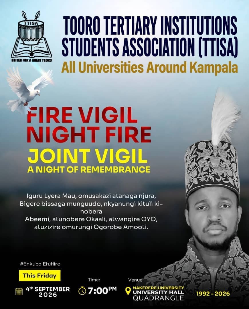 uh_goats's tweet photo. Today Friday 4th September 2026 at University Hall. 
We continue to stand with all our Batooro friends in all tertiary institutions as we pay respect to the late Omukama Oyo. https://t.co/adho1a3l19