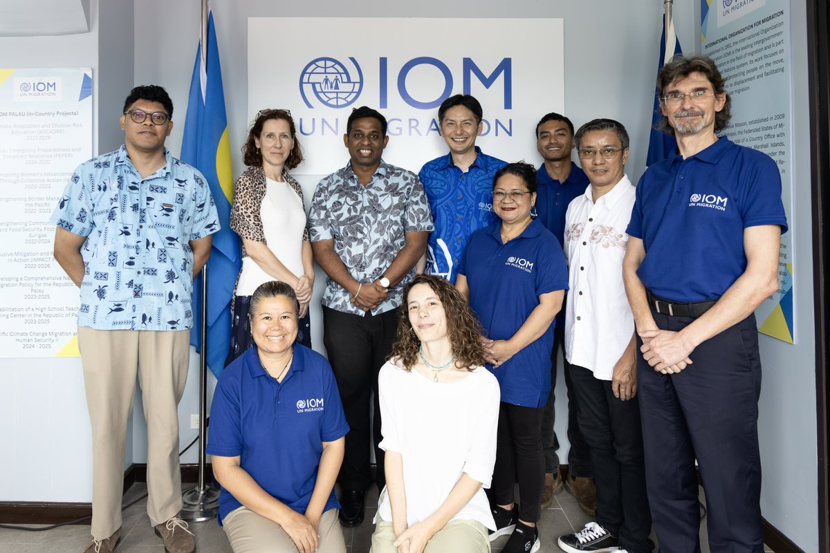 iori_IOM's tweet photo. Inspired to meet IOM colleagues in #Koror during #PIFLM55. Proud of their commitment to supporting 🇵🇼#Palau on climate resilience, disaster preparedness, and migration governance including for the National Migration Policy and the e-Passport initiative. https://t.co/TBFlveZPVW