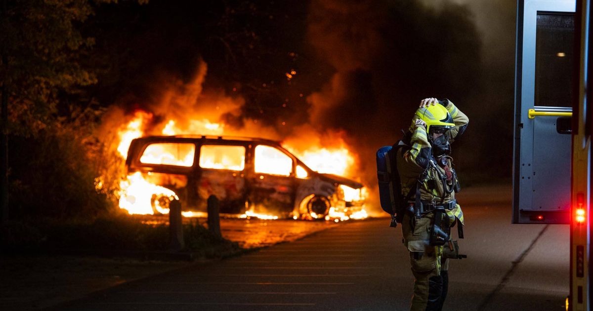 Busje volledig uitgebrand op parkeerplaats bij Reinaldapark